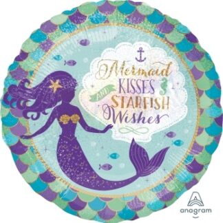 mermaid wishes and kisses foil balloon