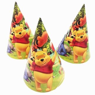 6pcs lot Winnie the Pooh theme party hats Winnie the Pooh theme paper hats Winnie the