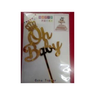 oh baby cake topper gold