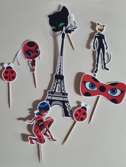 Ladybug and cat noir cake topper set – Fun Creations