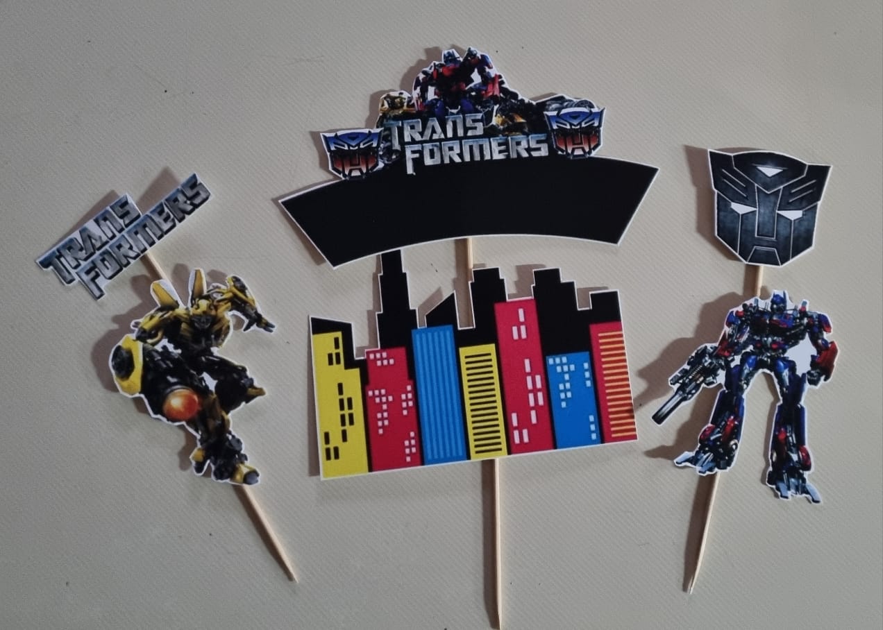 thumbnail image 2 of Transformers Cake Toppers Set Of 12 - Includes 10 Figures/Vehicles, Tattoo And Ring 2 of 6
