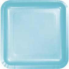 light blue square plate