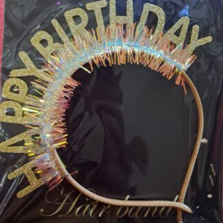 Gold Happy Birthday Allice band