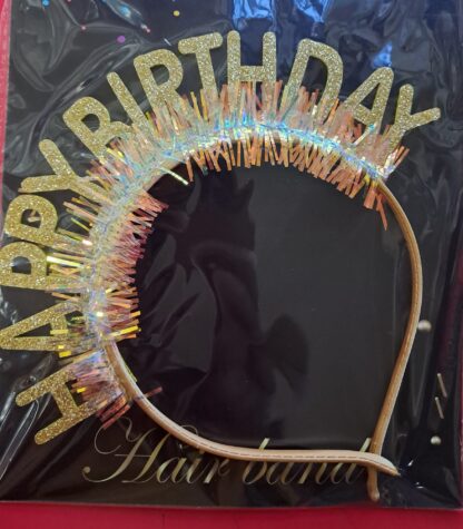 Gold Happy Birthday Allice band