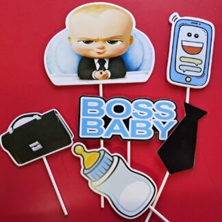 Boss baby cardboard cake topper set 6's