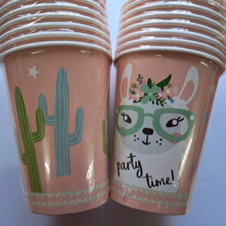 Lama theme paper cups 8's