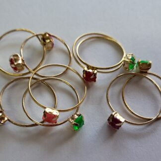 Novelty toy rings with coloured stone 20's