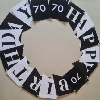 Happy 70th birthday banner cardboard