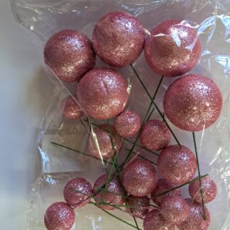 Pink glitter faux balls 20's