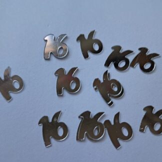 16th Birthday silver table confetti