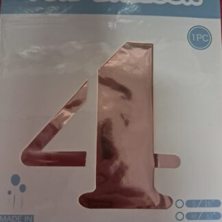 Rose gold number 4 foil balloon big