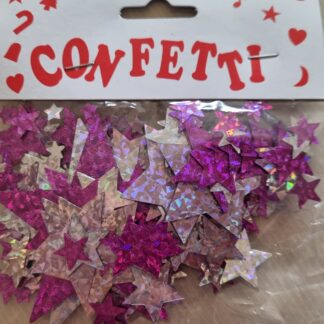 Pink holographic star mixed confetti