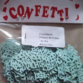 Light blue happy birthday confetti