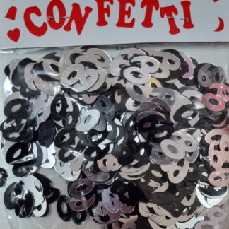 60th Confetti black and silver mix