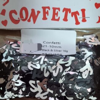 21st Confetti black and silver mix
