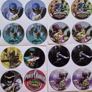 Power ranger stickers 4cm 24's