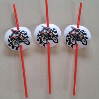 Motorbike theme straws 8's
