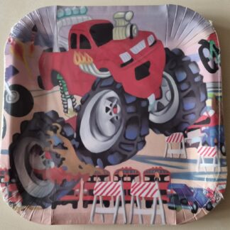 Red monster truck plates big 10's