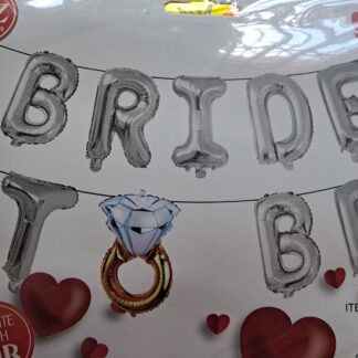 Bride to be letter foil balloon set silver