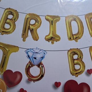 Bride to be letter foil balloon set gold