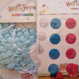 Blue flower paper hanging set 8's