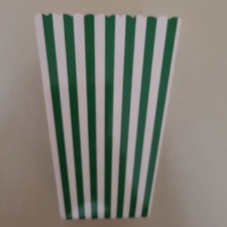 Grass green and white striped popcorn boxes 5's