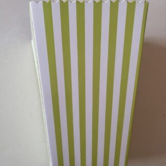 Lime green and white stripe popcorn boxes small 5's