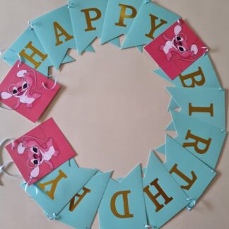 Angel from Stitch Happy birthday banner cardboard