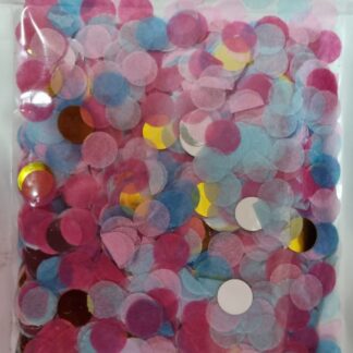 Pinks, blue and gold paper confetti mix