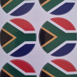 SA Flag stickers round 4cm 24's