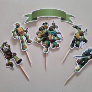Ninja turtle cardstock cake topper set