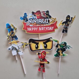 Ninja block cardstock cake topper set