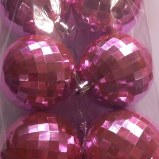 Cerise pink disco balls small 6's