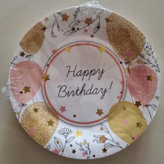 Happy birthday plates small 10's groovy