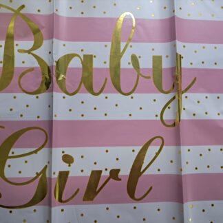Baby girl foil table cover