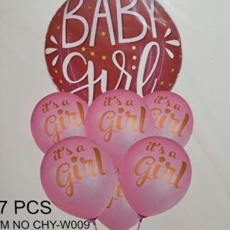 Baby girl balloon set 7 piece