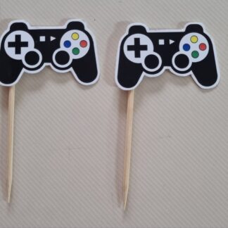 Gaming theme cupcake pick toppers 12's