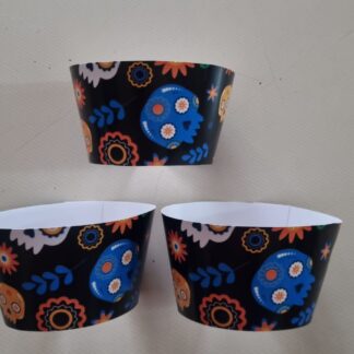 Day of the dead themed cup cake wrappers 10's