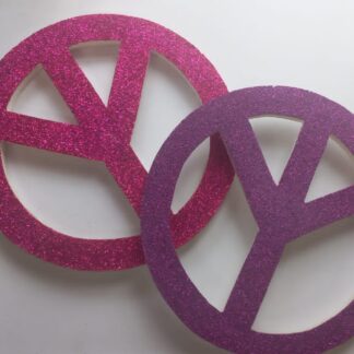 Polystyrene peace hippy signs 2's