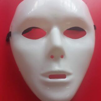 White plastic face mask single