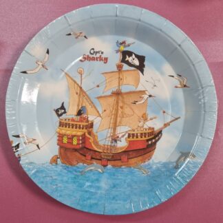 Pirate sharky paper plates 8's