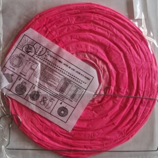 Neon pink Chinese lantern 20cm