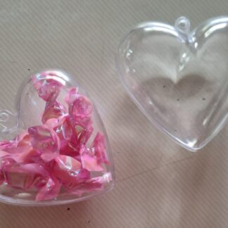 Clear plastic bauble hearts 4's