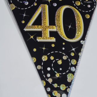 40th Flag banner 3.9 m metallic