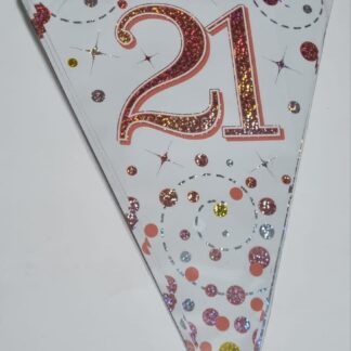 21st Flag banner rose gold