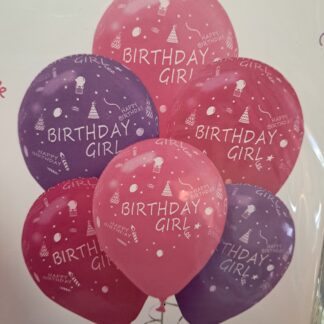 Birthday girl latex balloons 6's