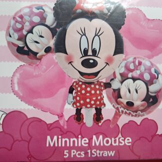 Minnie mouse foil balloon set 5 pcs red dress