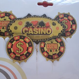 Casino themed foil balloon set 5 pcs