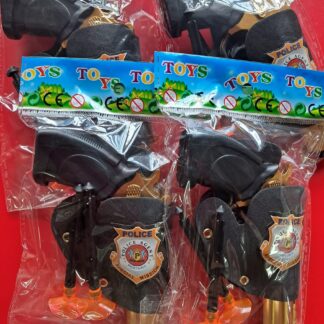 Plastic play gun in holster with plastic darts 10's