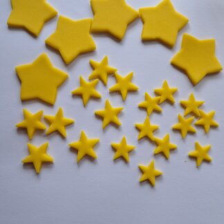 Fondant stars yellow 24's